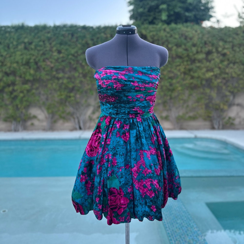 Tracy Reese Teal and Pink Floral Fabric